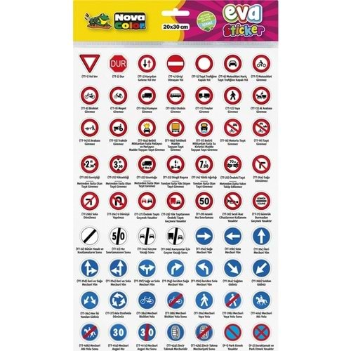 NOVA COLOR EVA STICKER TRAFİK İŞARETLERİ-2-NC-694