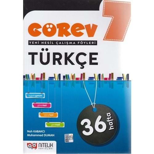 NİTELİK 7.SINIF TÜRKÇE GÖREV YENİ NESİL ÇALIŞMA FÖYLERİ