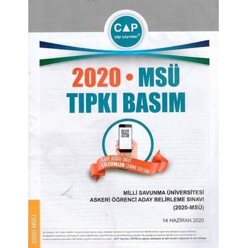 ÇAP MSÜ 2020 TIPKI BASIM DENEME SINAVI