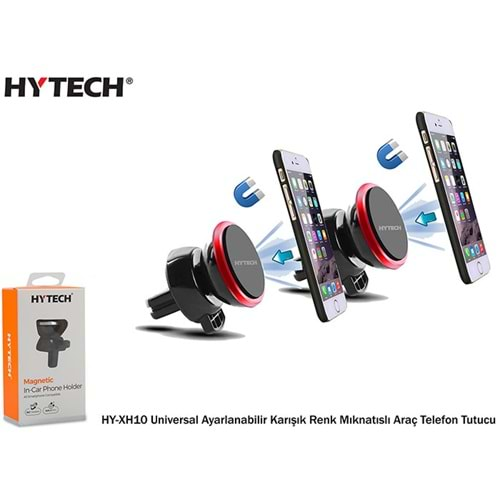 HYTECH HY-XH10 UNİVERSAL AYARLANABİLİR KARIŞIK RENKLİ MIKNATISLI ARAÇ TELEFON TUTUCU