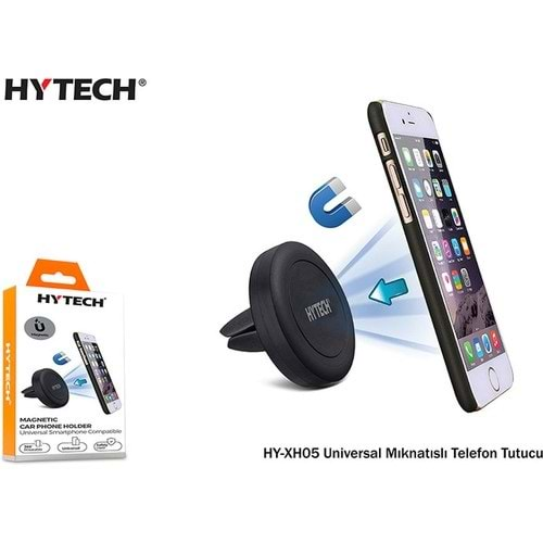 HYTECH HY-XH05R UNİVERSAL MIKNATISLI SİYAH TELEFON TUTUCU