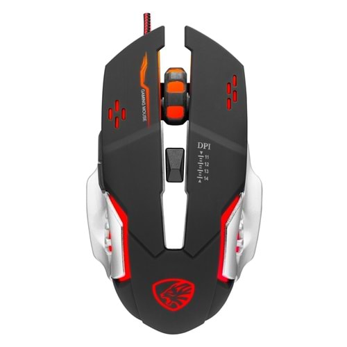 HYTECH HY-X9 3600DPI 6 BUTTON RGB LEGEND SİYAH GAMİNG OYUNCU MOUSE (1.5 MT ÖRGÜLÜ KABLO)