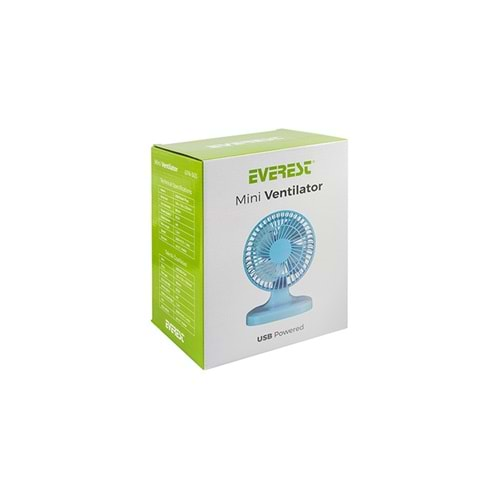 EVEREST EFN-503 7İNÇ MASA ÜSTÜ FAN MAVİ USB