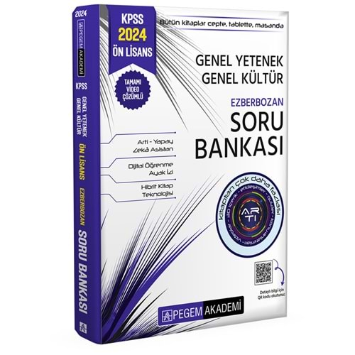 PEGEM KPSS 2024 GENEL YETENEK GENEL KÜLTÜR ÖN LİSANS EZBERBOZAN SORU BANKASI