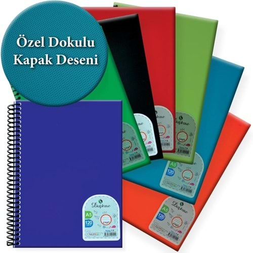 DEFNE NOVA A5 PP KAPAK SPİRALLİ 72/4 KARELİ DEFTER