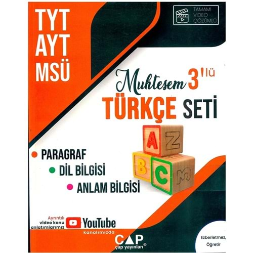 ÇAP TYT AYT MSÜ MUHTEŞEM 3 LÜ TÜRKÇE SETİ-2023