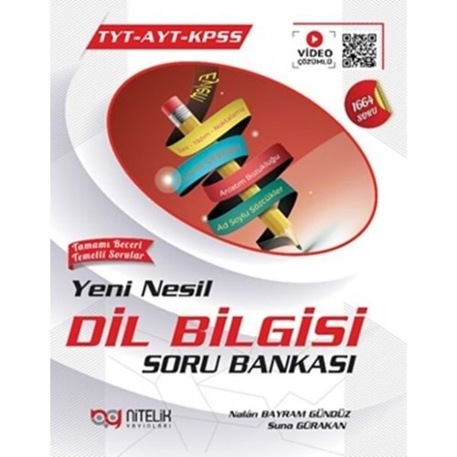 NİTELİK TYT -AYT-KPSS YENİ NESİL DİL BİLGİSİ SORU BANKASI