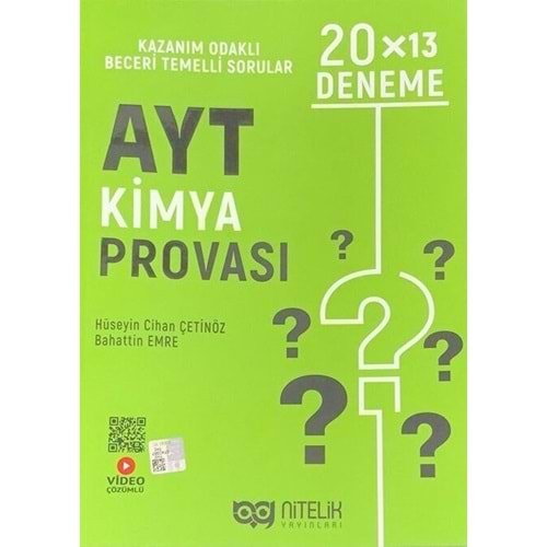 NİTELİK AYT KİMYA PROVASI 20*33 DENEME