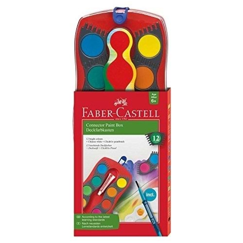 FABER CASTELL DEĞİŞTİRİLEBİLİR TABLET SULU BOYA 12 RENK