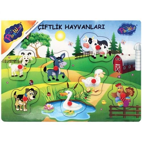 ONYIL OYUNCAK AHŞAP TUTMALI PUZZLE ÇİFTLİK-SEVİMLİ-KÜMES HAYVANLARI-ONY-191/192/193