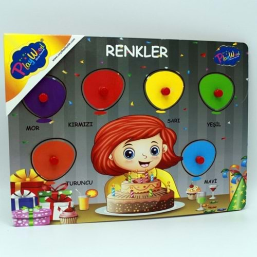 ONYIL OYUNCAK AHŞAP EĞİTİCİ TUTMALI PUZZLE RENKLER-ONY-153/154