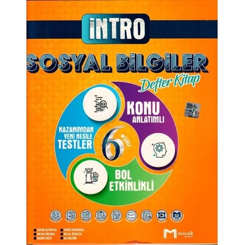 MOZAİK 6.SINIF İNTRO SOSYAL BİLGİLER DEFTER KİTAP KONU ANLATIMLI-2022