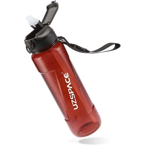 UZSPACE 1000 ML PİPETLİ TRITAN MATARA (RED)-6057