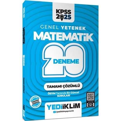 YEDİİKLİM KPSS 2025 GENEL YETENEK MATEMATİK TAMAMI ÇÖZÜMLÜ 20 DENEME