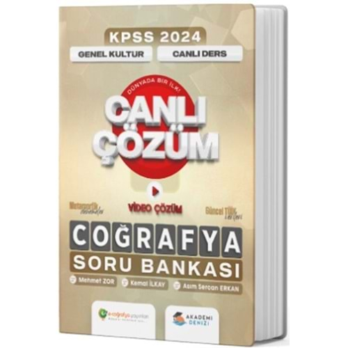 AKDEMİ DENİZİ KPSS 2024 GENEL KÜLTÜR COĞRAFYA CANLI ÇÖZÜM SORU BANKASI