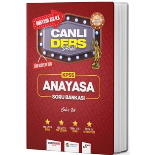 AKADEMİ DENİZİ KPSS 2024 ANAYASA CANLI DERS DESTEKLİ SORU BANKASI