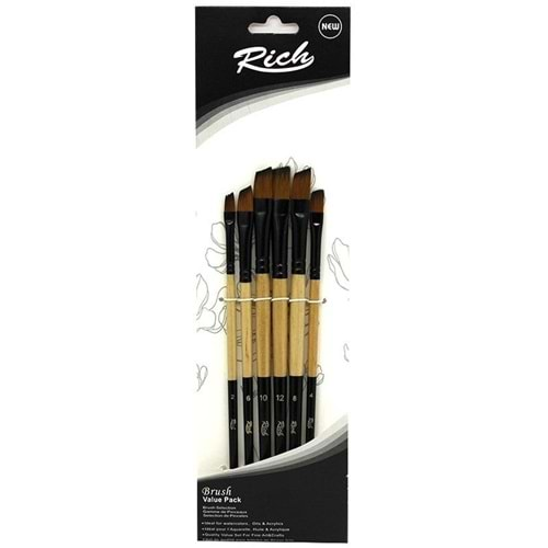 RİCH FIRÇA YENİ SERİ 04 YAN KESİK 6 LI SET-SET4-01321