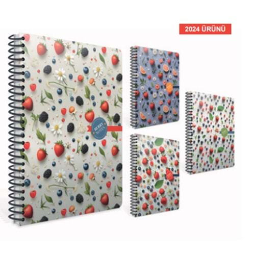 GIPTA BERRY NOTES 17*24 SPİRALLİ SERT KAPAK 120 YAPRAK KARELİ DEFTER-7215