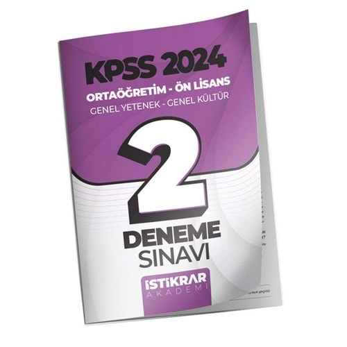 İSTİKRAR AKADEMİ KPSS 2024 ORTAÖĞRETİM-ÖN LİSANS GENEL YETENEK-GENEL KÜLTÜR 2 DENEME SINAVI