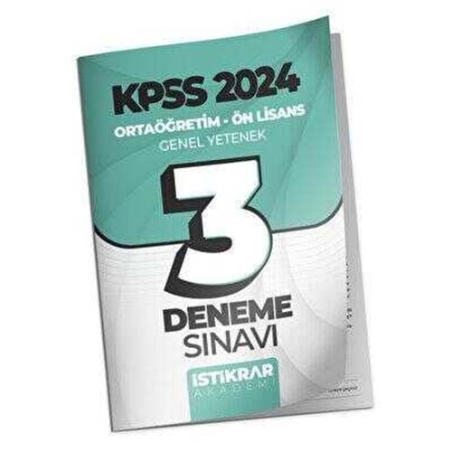 İSTİKRAR AKADEMİ KPSS 2024 ORTAÖĞRETİM-ÖN LİSANS GENEL YETENEK 3 DENEME SINAVI