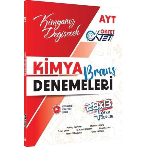 OKTET YAYINLARI AYT KİMYA 28*13 BRANŞ DENEMELERİ-2025