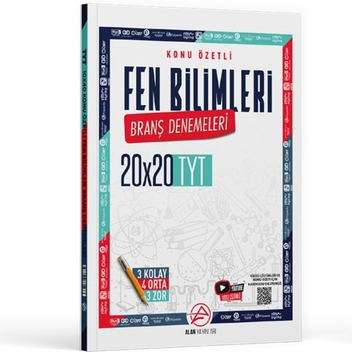 ALAN YAYINLARI TYT FEN BİLİMLERİ KONU ÖZETLİ 20*20 BRANŞ DENEMELERİ-2025