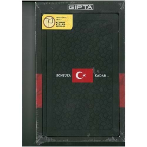 GIPTA SONSUZA KADAR BAYRAK DESENLİ 13*21 SERT KAPAK 120 YAPRAK ÇİZGİLİ DEFTER-3380