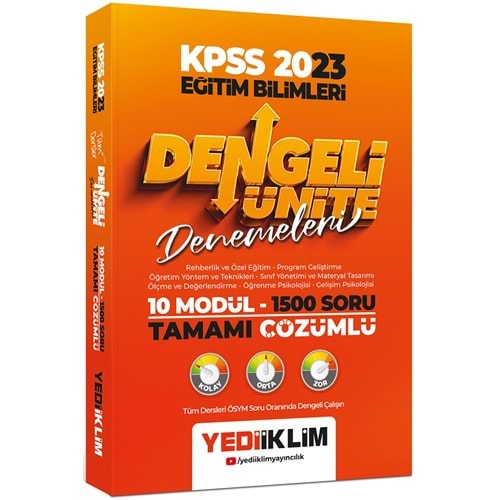 YEDİİKLİM KPSS EĞİTİM BİLİMLERİ TÜM DERSLER TAMAMI ÇÖZÜMLÜ 10 MODÜL-1500 SORU DENGELİ ÜNİTE DENEMELERİ