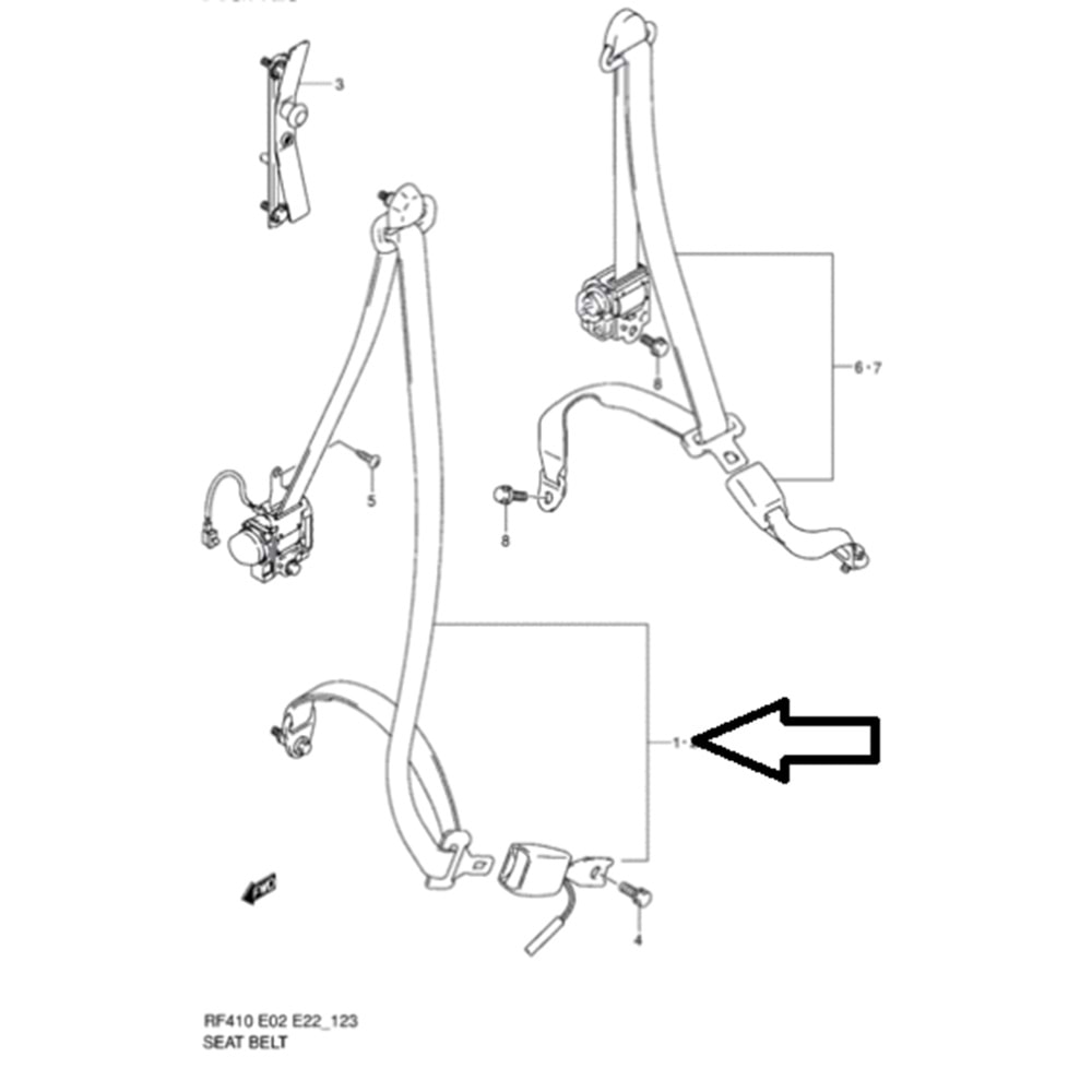 Suzuki Alto 2002-2006 Ön Sağ Emniyet Kemeri