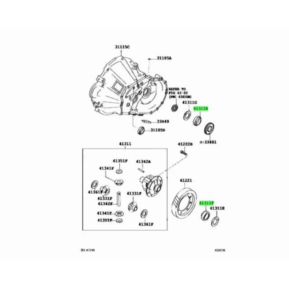 COROLLA 2001- 2006 1NZ-FE 2ZZ İstavroz Kutu Arka Diferansiyel Rulmanı