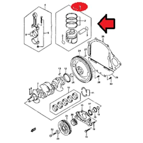 SE420 HDI PİSTON-SEKMAN SET STD.