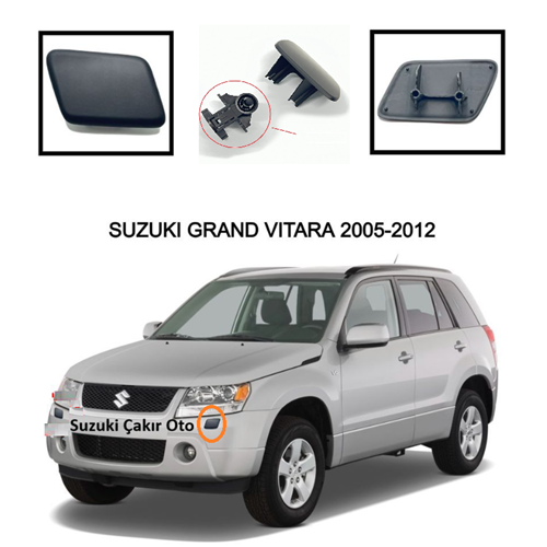 Suzuki Grand Vitara 06-14 Ön Tampon Far Yıkama Kapağı Sol (SİYAH)