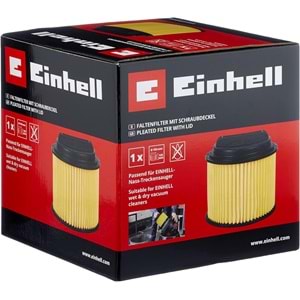 Einhell vidalı kapaklı yedek katlama filtresi (Einhell ıslak kuru elektrikli süpürgeler için uygun,