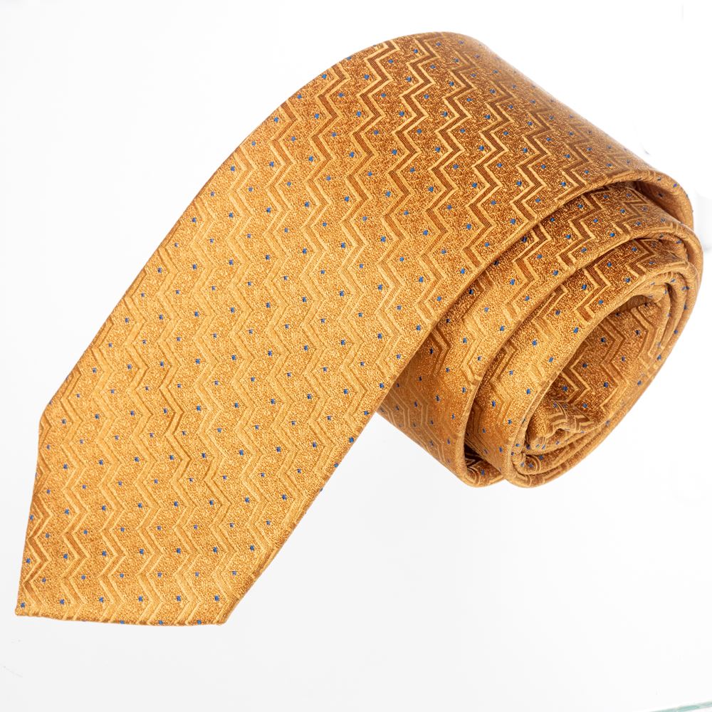 Golden Zigzag Handmade Necktie