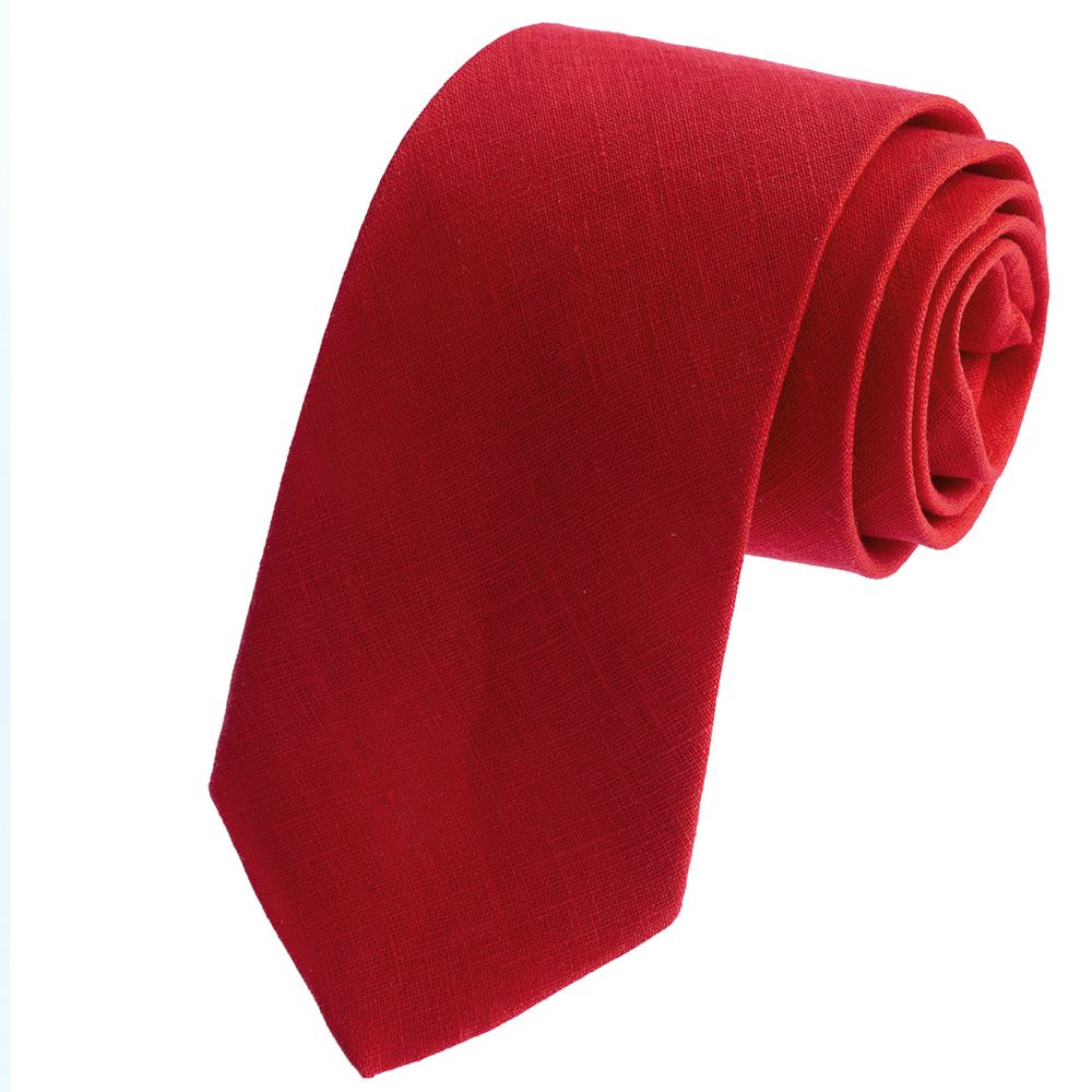 Red Linen Necktie