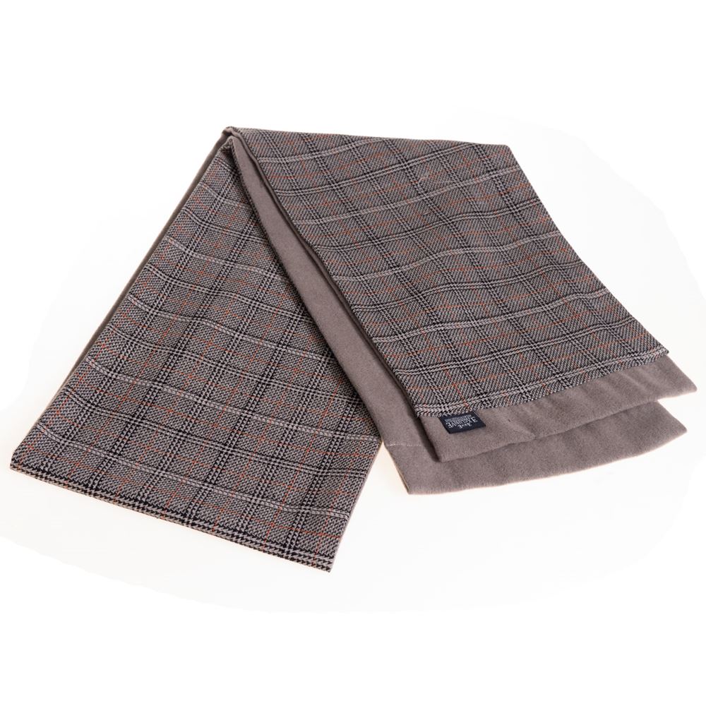 Beige Plaid Designer Mens Scarf