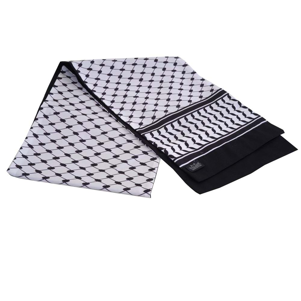 Black White Palestine Keffiyeh Kufiyah Designer Printed Mens Scarf