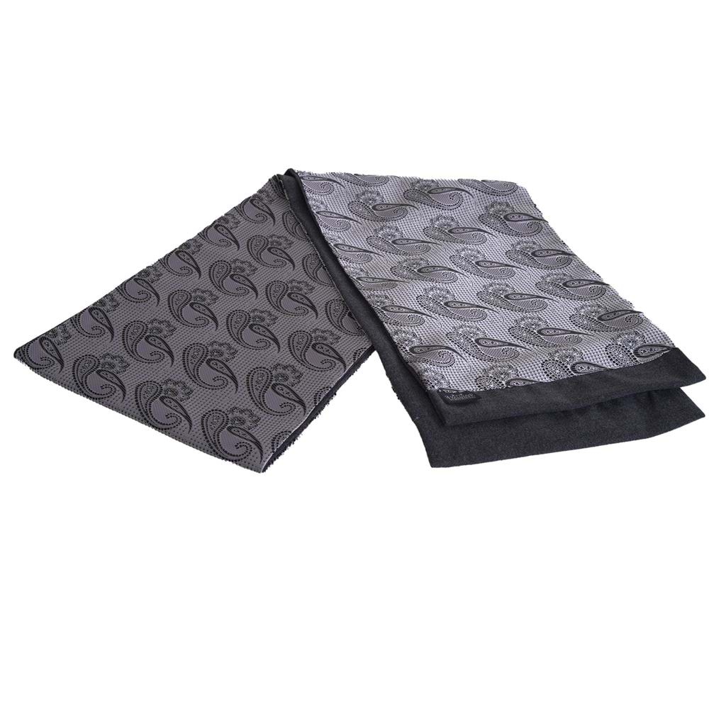 Gray and Silver Paisley Designer Mens Scarf