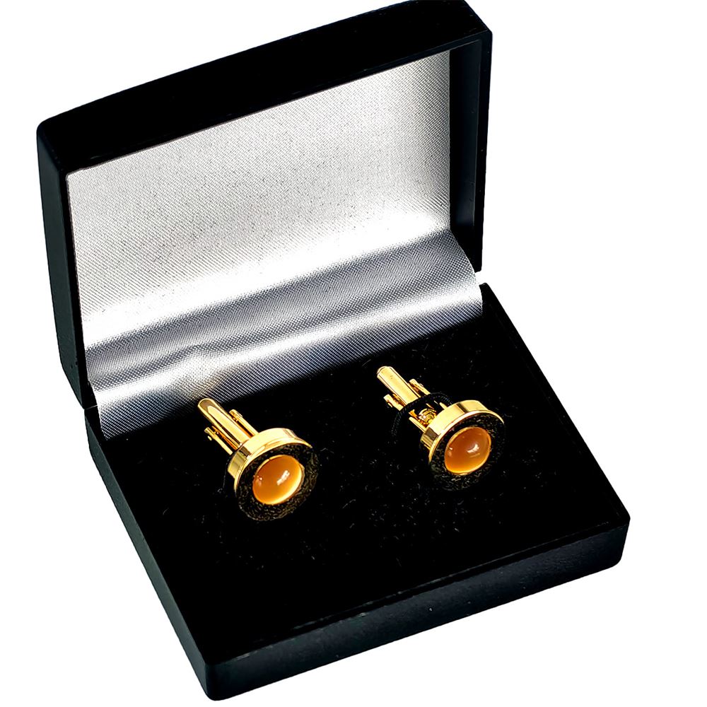 Orange Pair of Cufflinks with Box