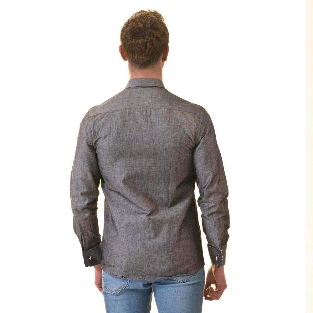 Gray Oxford French Cuff Shirt