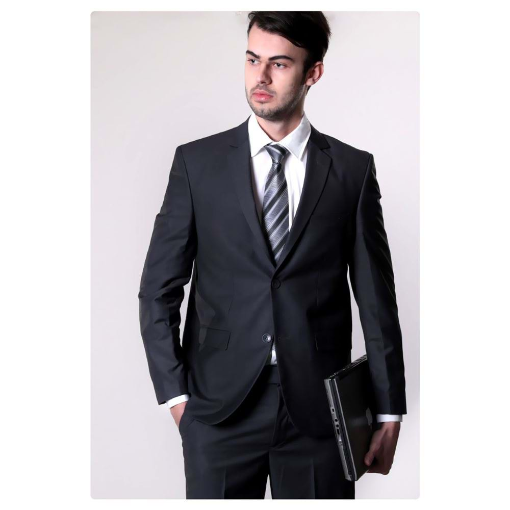 Gray Classical Men's Suit