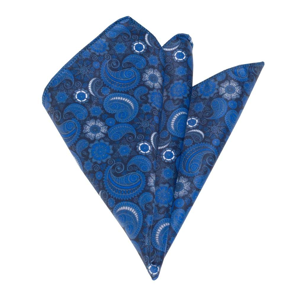 Blue Paisley Designer Printed Pocket Square