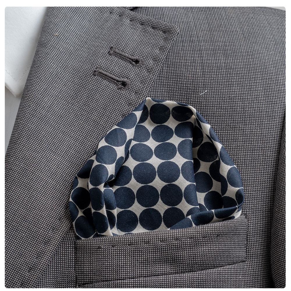 Navy Polka Dot Pocket Square