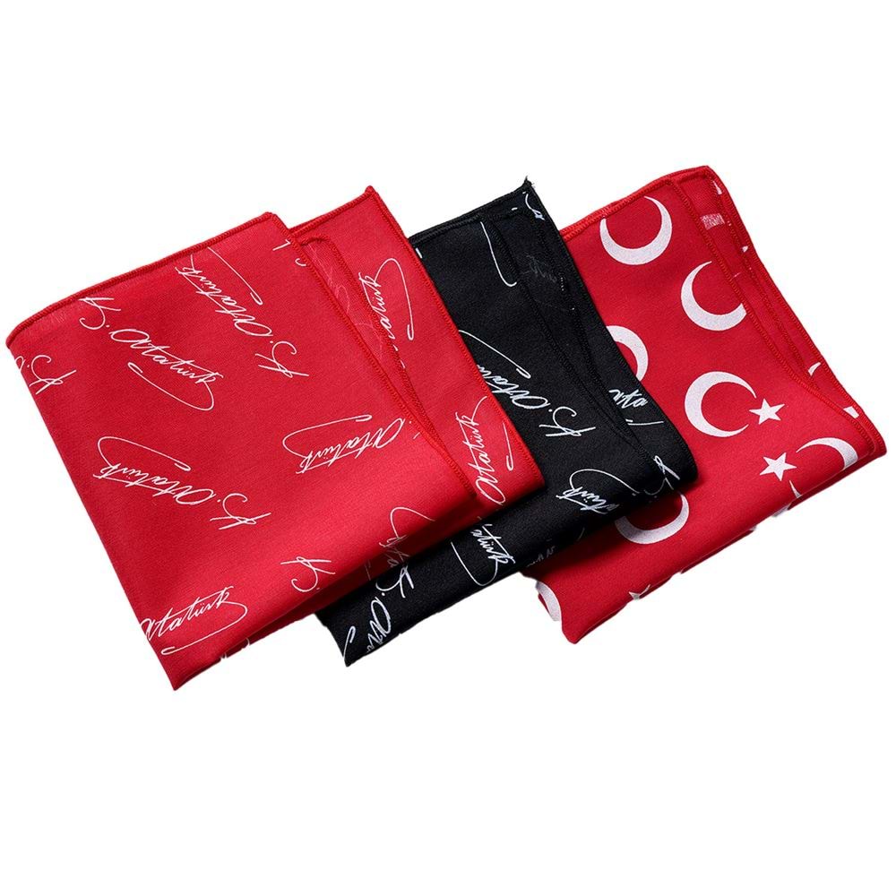 Mustafa Kemal Atatürk and Turkish Flag Pocket Square