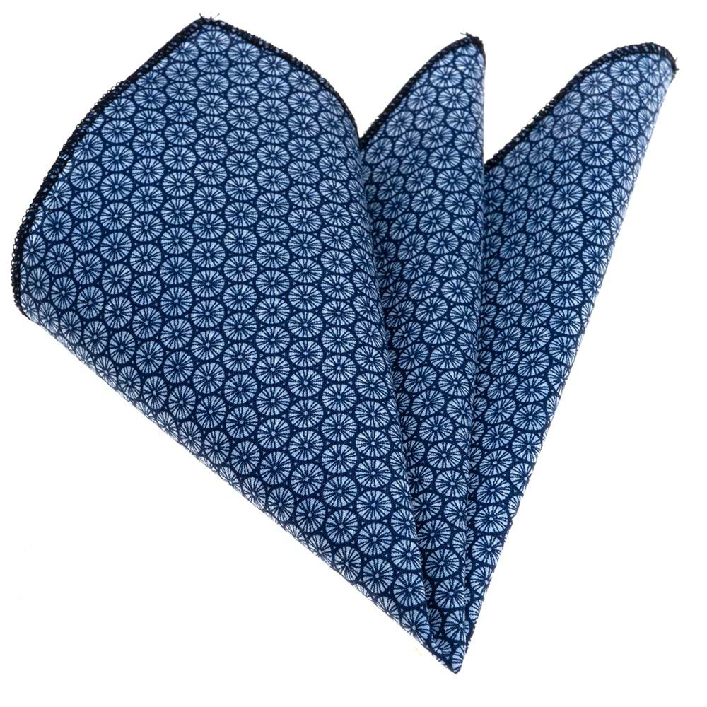 Blue Geometric Pocket Square