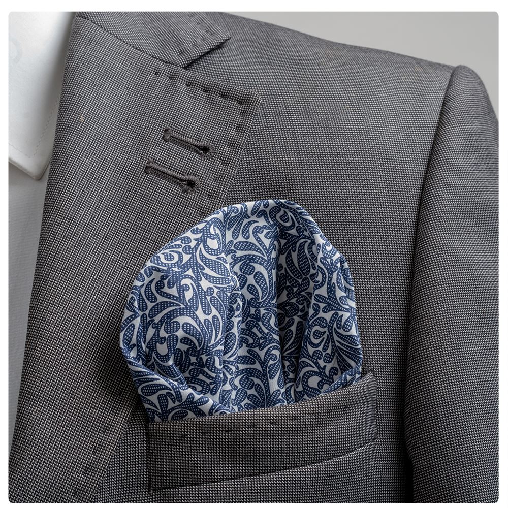 Blue Designer Pocket Square