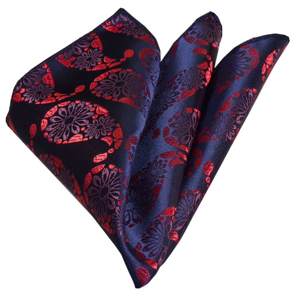 Blue Red Designer Pocket Square