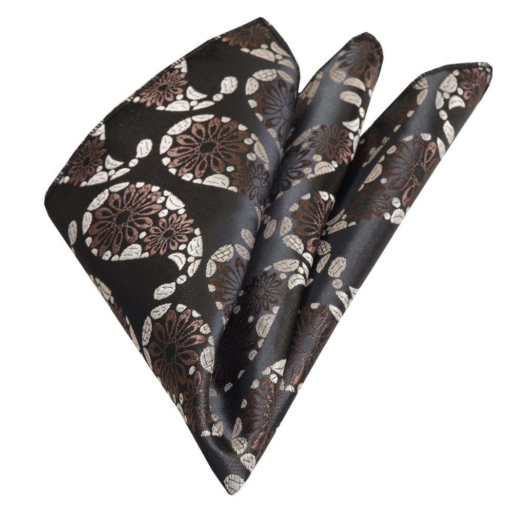 Brown Cream Floral Pocket Square