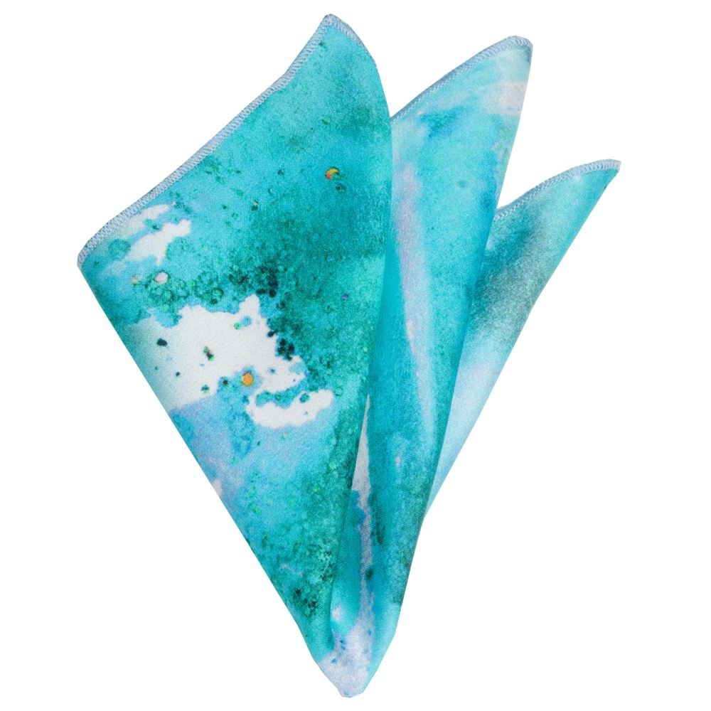 Ocean Blue Designer Printed Pocket Square