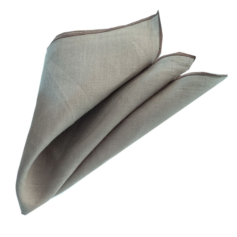 Beige Natural Linen Pocket Square